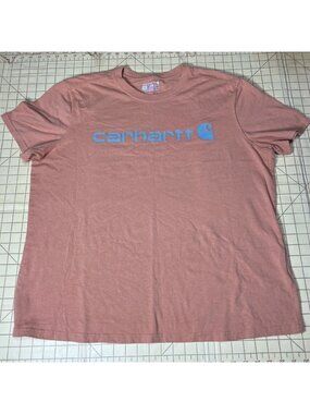 Carhartt Womens Loose Fit Graphic T-Shirt 1X Brown Cotton Blend Short Sleeve
